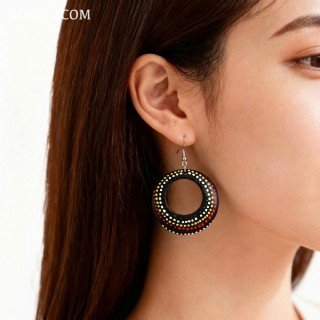 Handcrafted Painting Wood Earrings Premium Quality